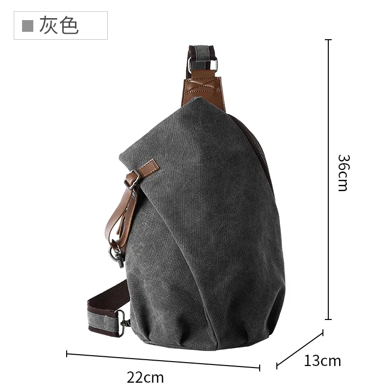 sac à bandoulière en toile rétro grande capacité mte elan, sac de poitrine en cuir pour homme, sac à dos décontracté de voyage et de loisirs, vert olive