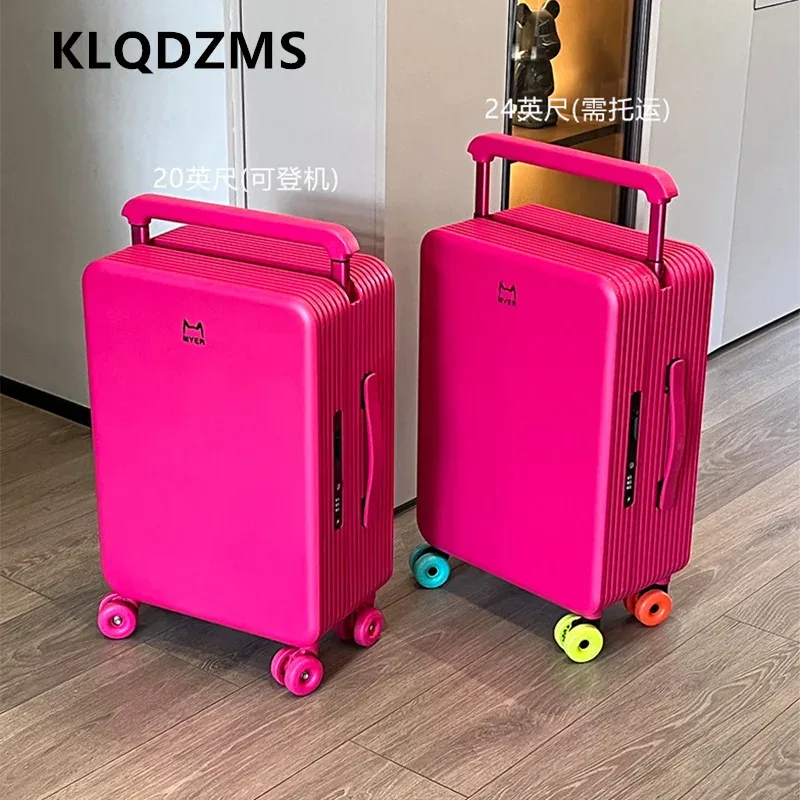 klqdzms – bagages de voyage 20 "24 pouces, boîte de cabine en abs + pc, valise à roulettes de grande capacité pour femmes, valise de cabine à roulettes universelles