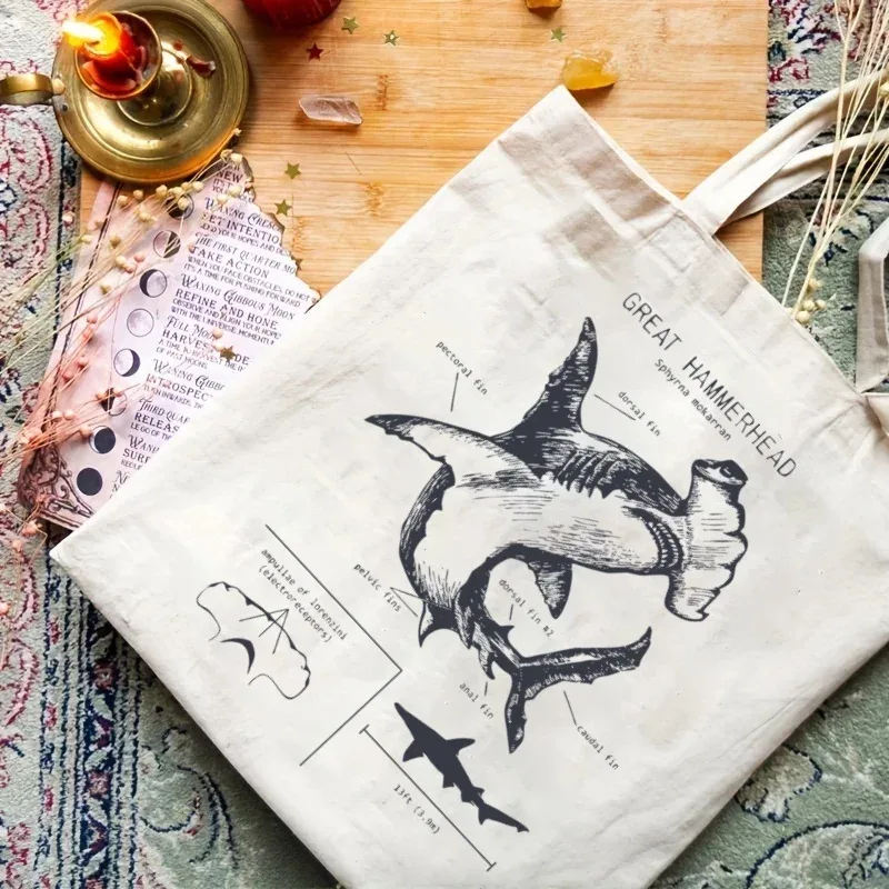 sac fourre-tout en toile chic vintage, 1 pièce, tissu léger et durable pour le travail, l'école, le shopping, sac de transport quotidien, cadeaux