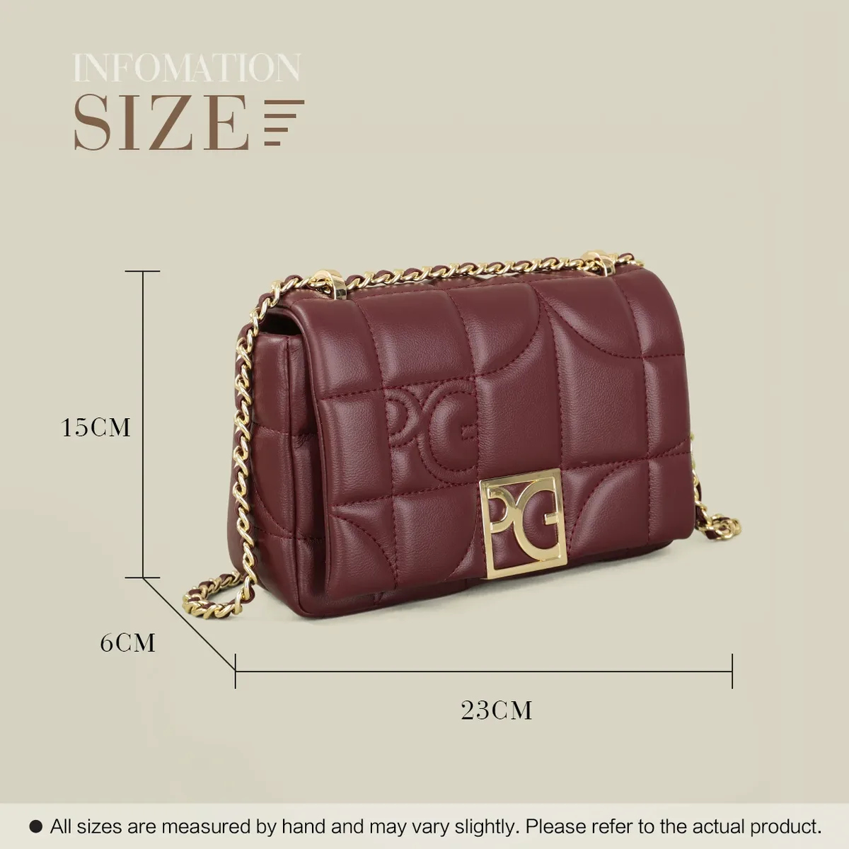 sac à bandoulière pg 2026 – sac à rabat simple et de haute qualité avec lettres brodées – sac bandoulière pour femme pour les trajets quotidiens