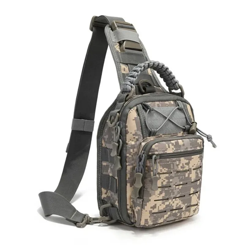 sac de poitrine en plein air pour hommes, sac à bandoulière tactique, sac à dos à bandoulière 900d oxford montagne camping pêche trekking molle mi