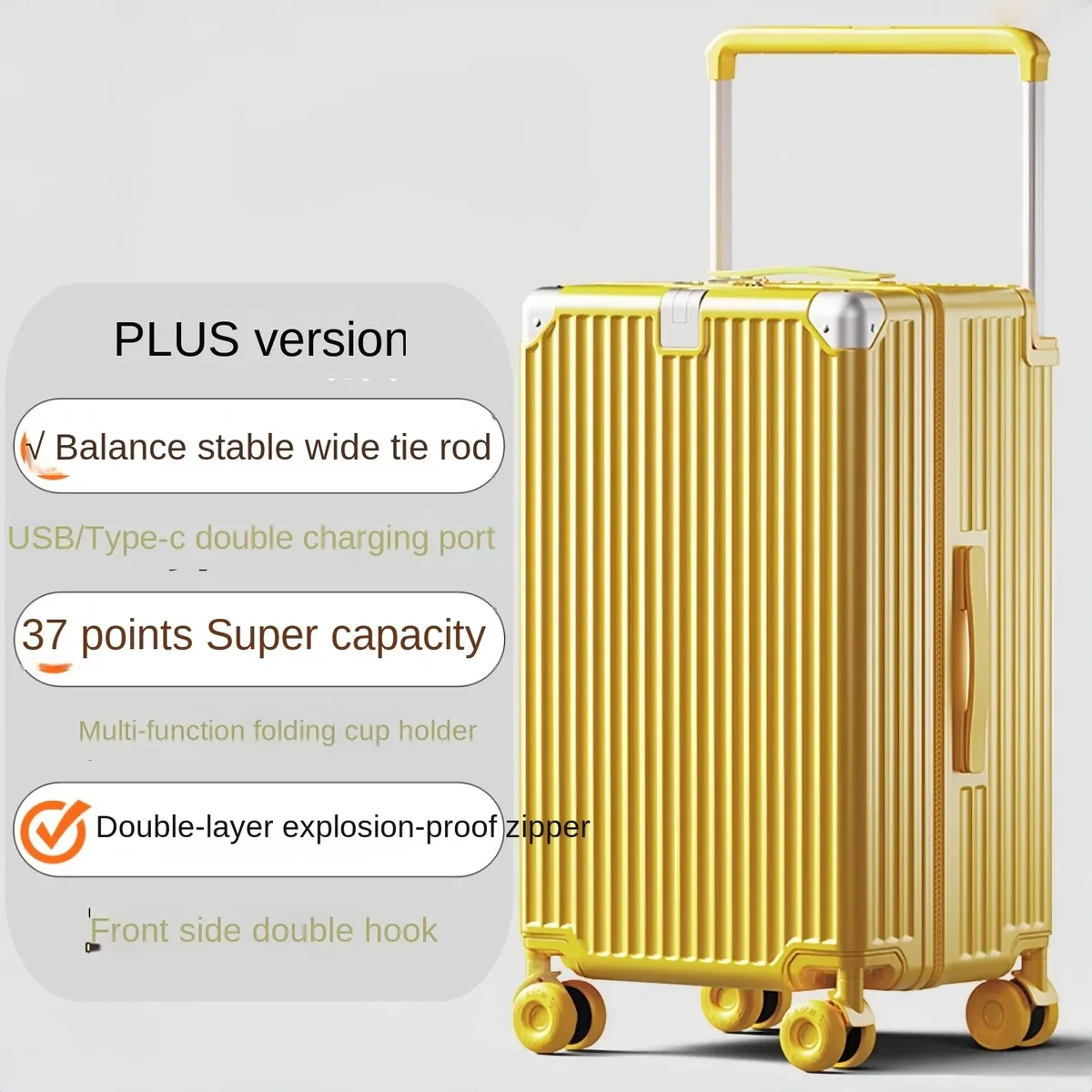 nouvelle valise de voyage 2026 à grande poignée rétractable, roues multifonctionnelles, bagage de 30 pouces grande taille, valise à roulettes légère en abs+pc