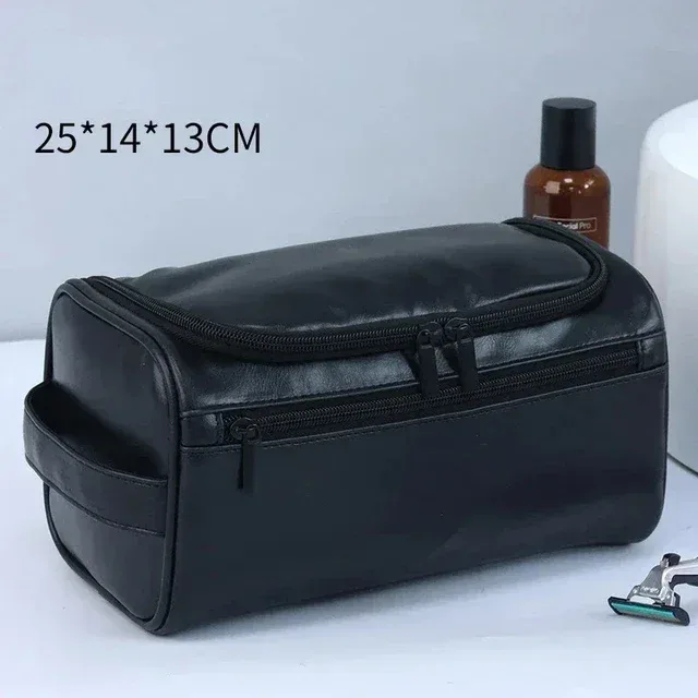 mochatree – sac vintage pour hommes, trousse de toilette nécessaire pour voyage d'affaires, étuis de maquillage cosmétiques, organisateur de rangement suspendu pour hommes, sacs de lavage