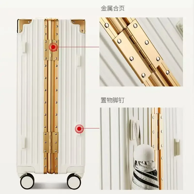 valise antichoc et résistante aux chutes de 20 à 30 pouces, grande capacité, bagage de voyage, cadre en aluminium, serrure à code, valise à roulettes pour étudiants