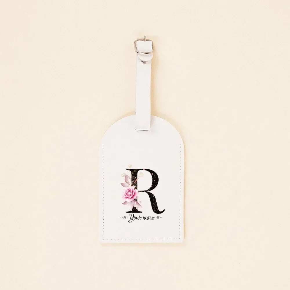 étiquette bagage cuir pu blanc rabat pellicule transparente protection confidentialité voyage usage multiple cadeaux occasions spéciales