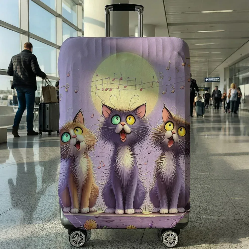 housse de protection pour bagages à motif de chat, ensemble adapté aux bagages de 18 à 32 pouces, housse de poignée de valise, accessoires de voyage