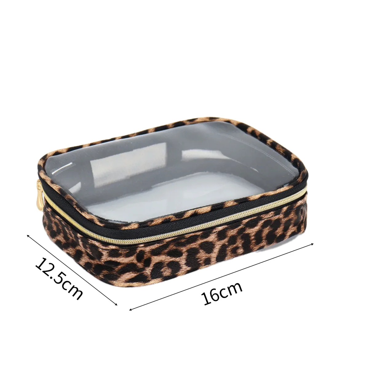 trousse toilette nylon motif léopard transparent voyage grande capacité organisateur cosmétiques maquillage sac accessoires