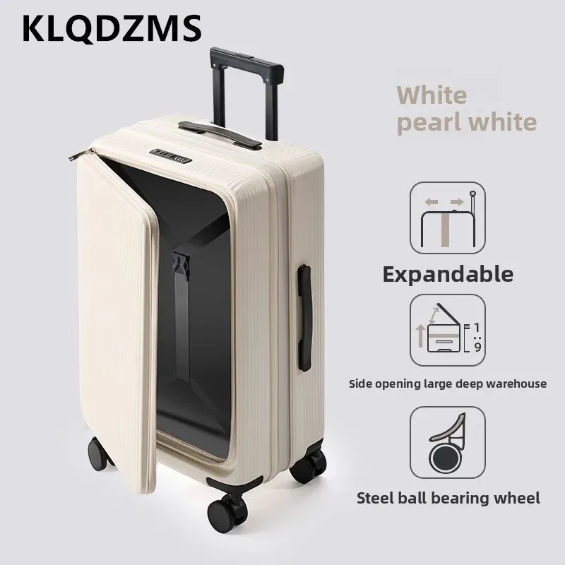 klqdzms bagage extensible abs + pc valise d'embarquement 20 "22" 24 "26" 28 pouces bagage de grande capacité valise de voyage à main pour femme