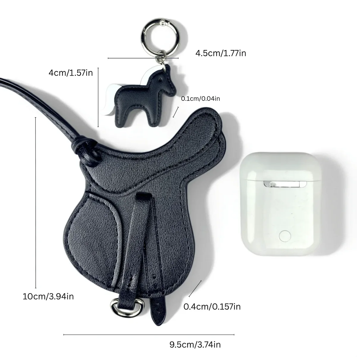 breloque de sac en cuir pu faite à la main avec petit pendentif cheval – cadeau équestre élégant et unique pour sac à main, porte-clés et sac à dos