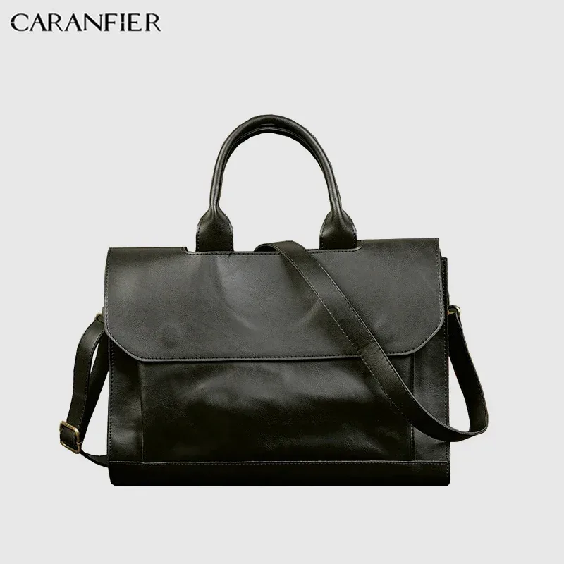 porte documents cuir pu marron blanc voyage bandoulière amovible sacoche ordinateur portable tripoises casual vintage business