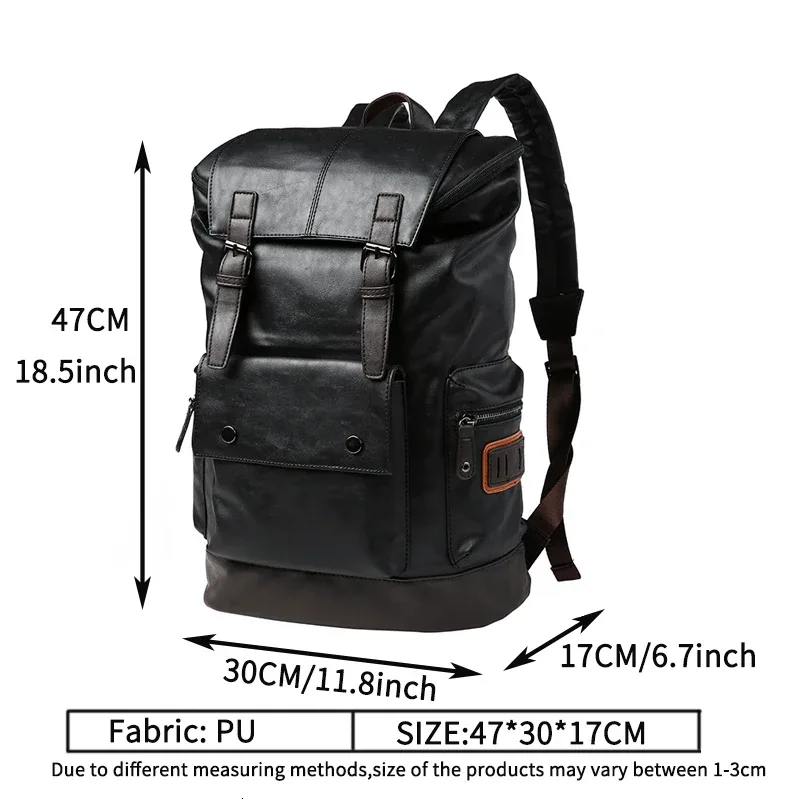 sac dos cuir pu noir grande capacité poignée souple bandoulière arquée antivol décontracté ordinateur portable hommes voyage école affaires