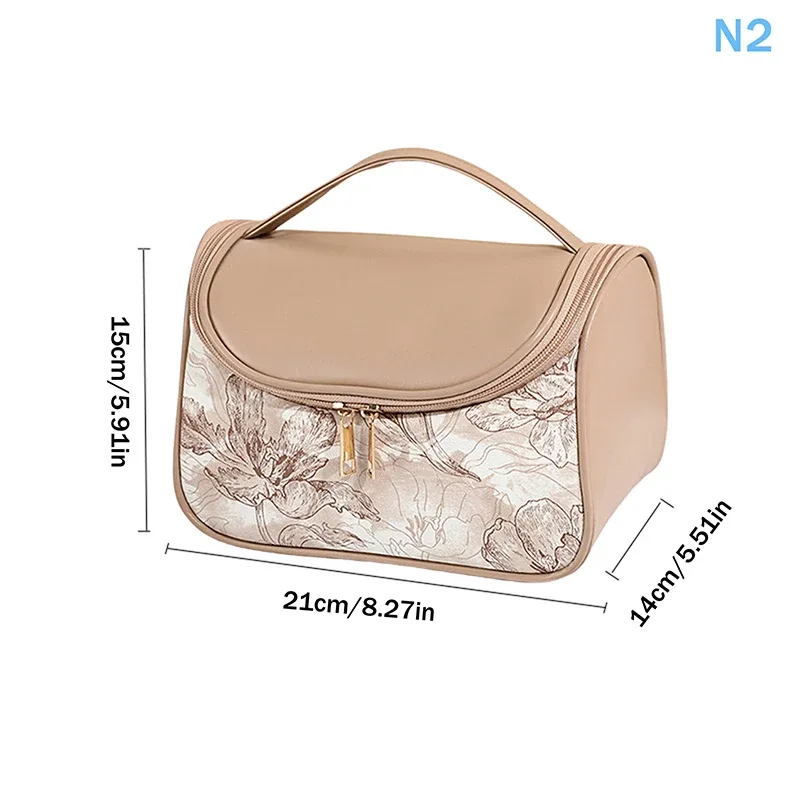 trousse de toilette transparente à imprimé floral, lot de 3, grande capacité, pochette de rangement pour maquillage portable pour femmes, voyage