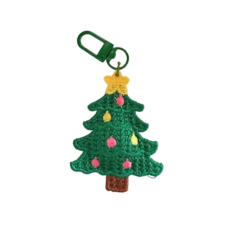 pendentif de noël en tissu, élan, sapin de noël, père noël de dessin animé, porte-clés, breloques pour sac, porte-clés de noël, décoration de sac à dos