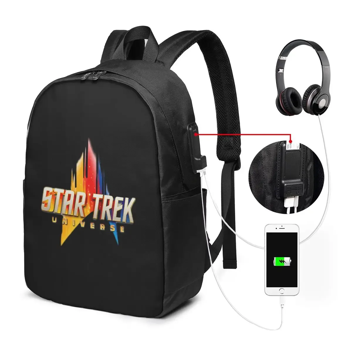 sac à dos star treks science fiction tv series, sac de voyage pour ordinateur portable, sac d'école pour étudiants, sac à bandoulière pour ordinateur portable