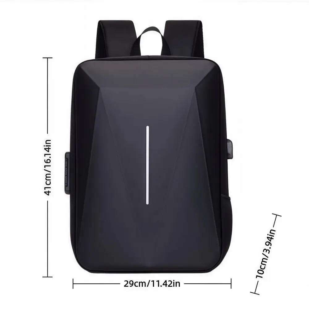 sac à dos antivol à coque rigide, grande capacité, polyvalent, décontracté, en eva, étanche, avec port de charge usb, sac d'ordinateur pour affaires