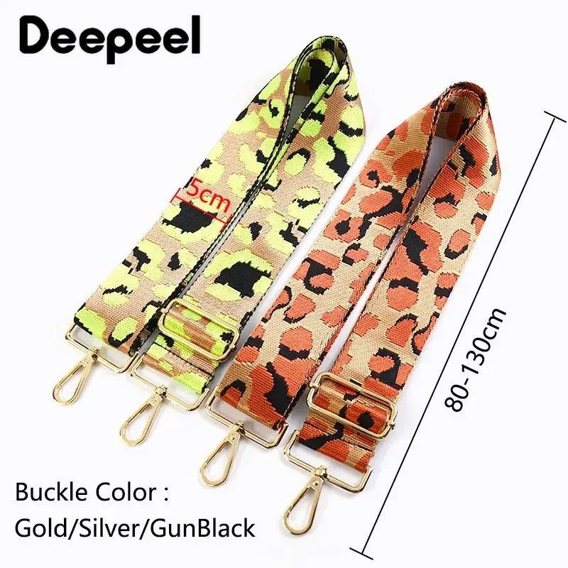 deepeel 5 cm coloré léopard sacs sangle 80 ~ 130 cm bretelles réglables femmes sacs à main sac à bandoulière accessoire de remplacement