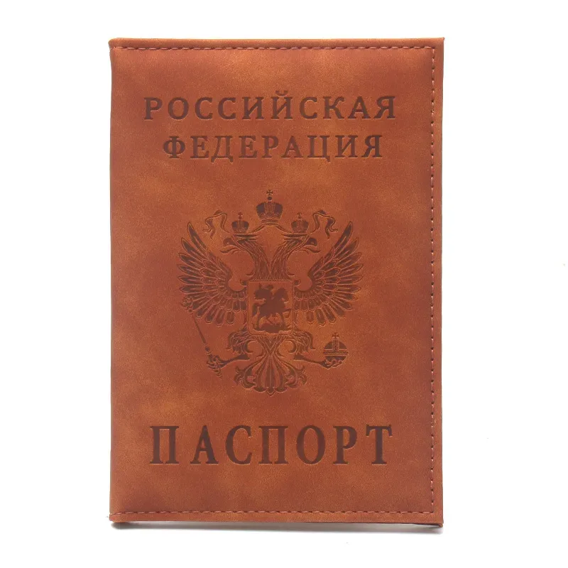 porte-passeport en cuir pour hommes et femmes, style fédération russe, étui pour passeport, porte-carte d'identité, porte-billet