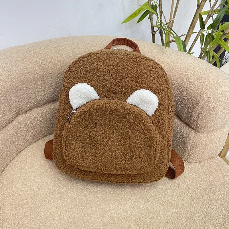 nouveau sac à dos en peluche ours mignon 2026, sac d'étudiant, cadeau d'anniversaire unique personnalisé fait main, sac de promenade brodé avec nom