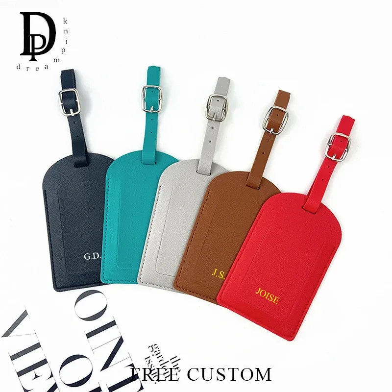 Étiquette de bagage de luxe gravée avec initiales pour voyage, étiquette de valise pour vacances et voyages d'affaires, breloque de sac à main, nom personnalisé, vente en gros, cadeau de mariage
