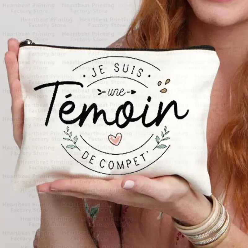témoin sac de témoin nom doré sac cadeau de mariage kit d'enterrement de vie de jeune fille sac sacs de maquillage sacs de toilette de demoiselle d'honneur merci sac cosmétique