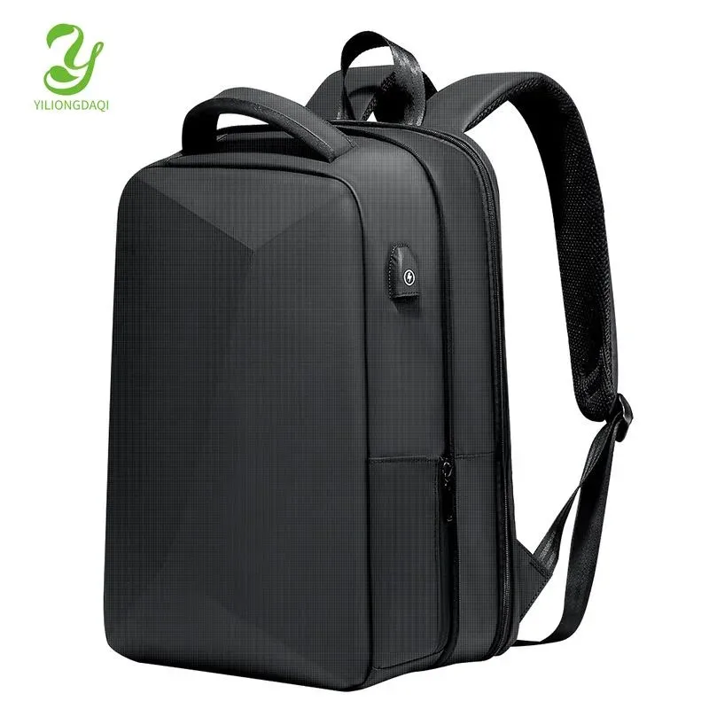 sac dos abs olighard shell multifonction antivol étanche polyester noir triangles carrés bandes latérales poignée souple ceinture air compartiment voyage affaires étudiant