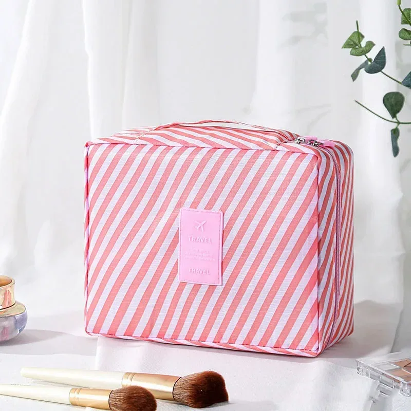 trousse de toilette de voyage à imprimé floral, organiseur de cosmétiques imperméable avec poignée pour femmes et filles