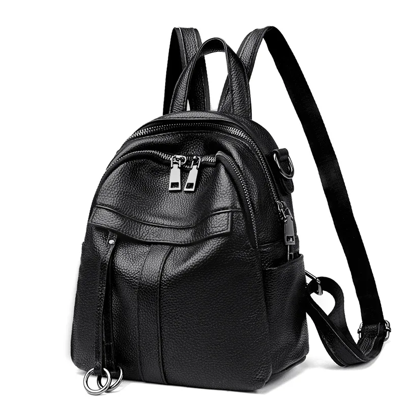 sac à dos en cuir véritable de haute qualité, sac à dos de voyage de luxe pour femmes, sac à dos en cuir de vache souple, nouveau sac à dos d'école à la mode pour femmes