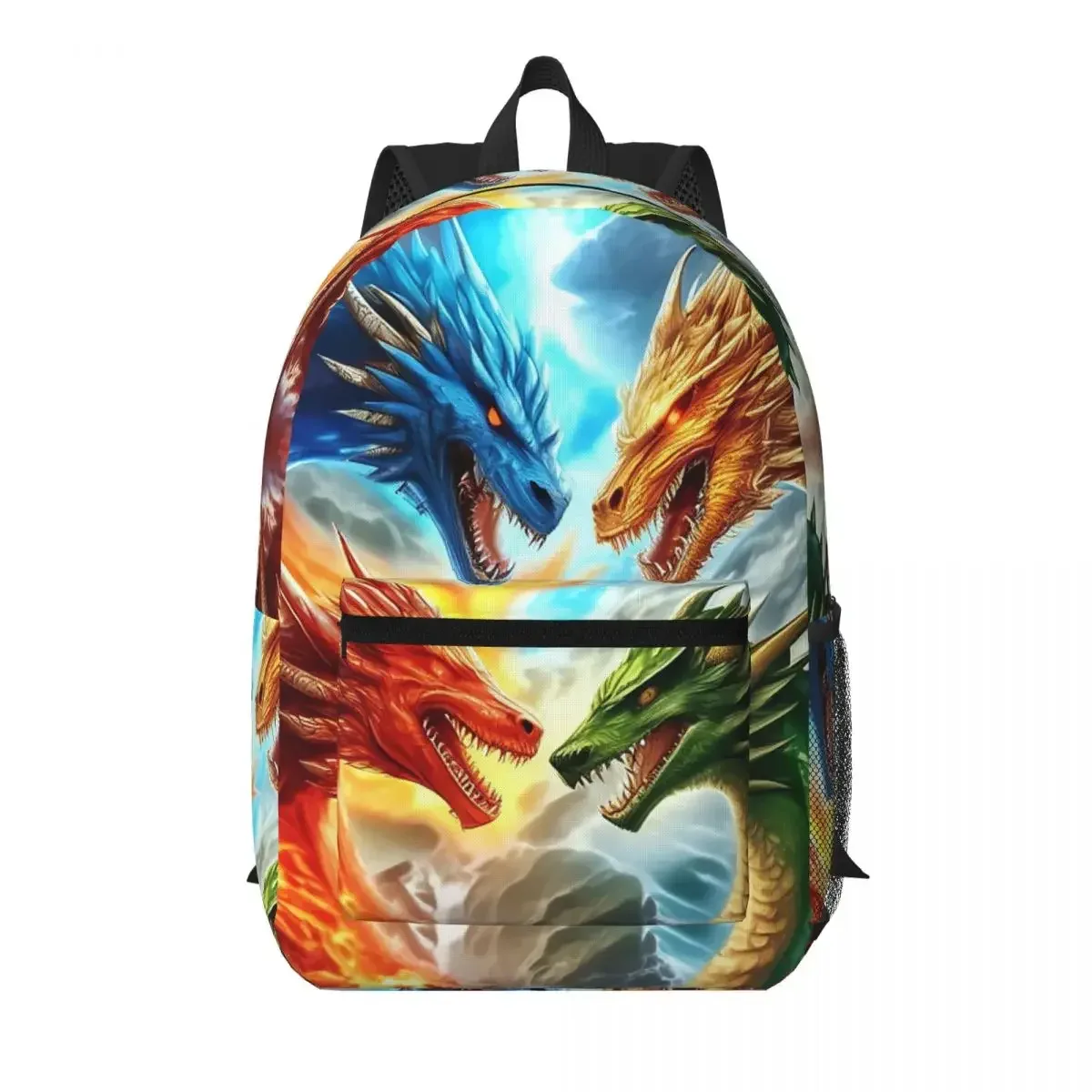sac à dos coloré imprimé dragon mythique pour étudiants, sac d'école, sac à dos de randonnée, sac de voyage pour hommes et femmes, sac à bandoulière