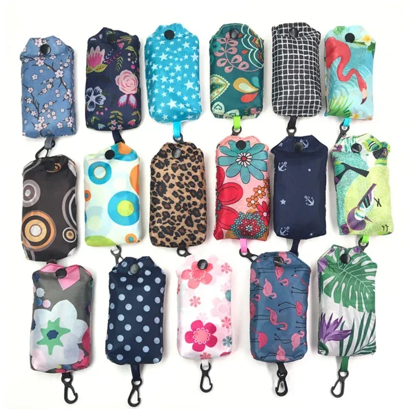 ‌ sac à main fourre-tout écologique pliable imprimé à la mode – sac de voyage et d'épicerie de grande capacité avec pochette ‌ ‌ sacs à provisions