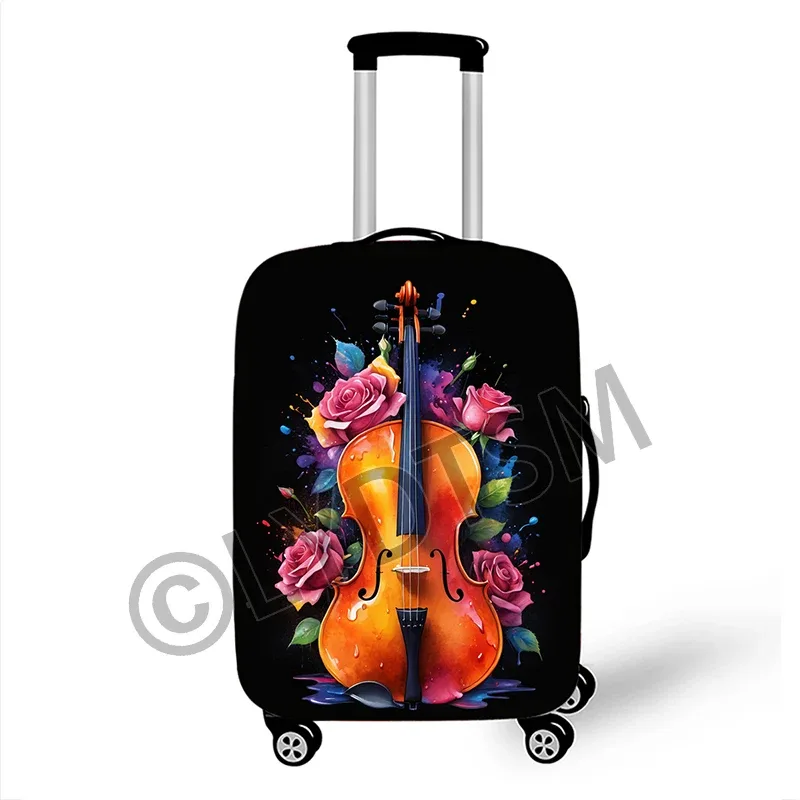 housse valise polyester motif musical coloré notes musique roses ailes protection voyage taille variable