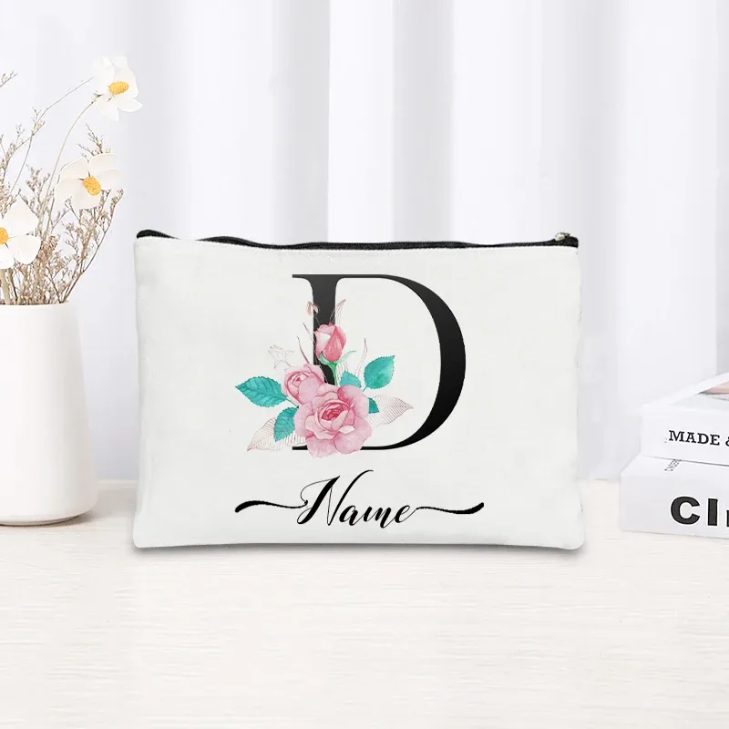 trousse de maquillage personnalisable avec nom, trousse de maquillage de voyage, trousse de maquillage pour mariage, trousse de maquillage individuelle, trousse de maquillage en toile pour fêtes, organiseur de cosmétiques, cadeaux pour femme