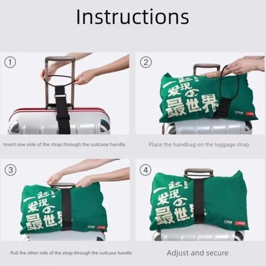 ceinture bagage polyester noir anneaux métalliques ajustable anti chute voyage polyvalente transport sac main vestes