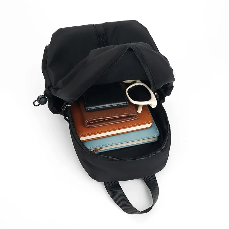 mini sac à dos pour hommes, en nylon imperméable, bretelles réglables, multi-poches, décontracté, pour les voyages, les déplacements quotidiens, léger, petit, pour usage quotidien, en plein air