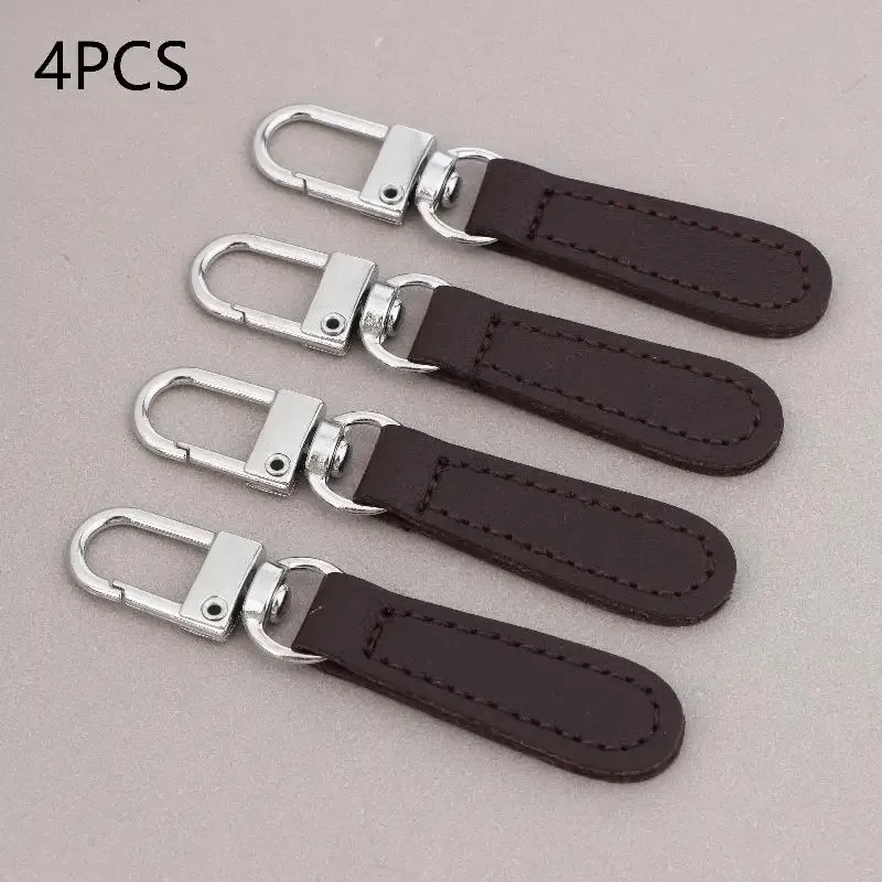 lot de 4 tirettes de fermeture éclair en cuir pu, attaches de remplacement pour sacs, bagages, pochettes et sacs à dos