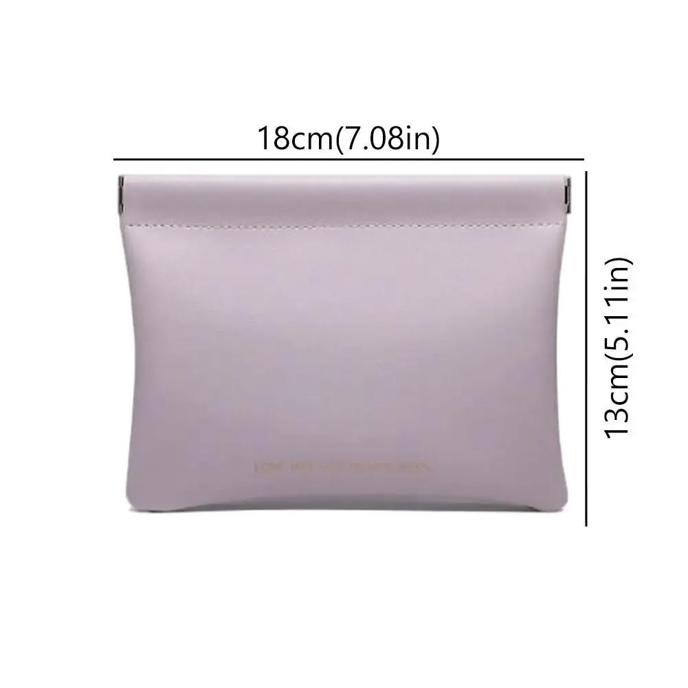 nouveau sac de rangement portable en pu, disponible en 2 tailles, avec fermeture automatique, idéal pour ranger des écouteurs filaires, des rouges à lèvres et de petits accessoires.