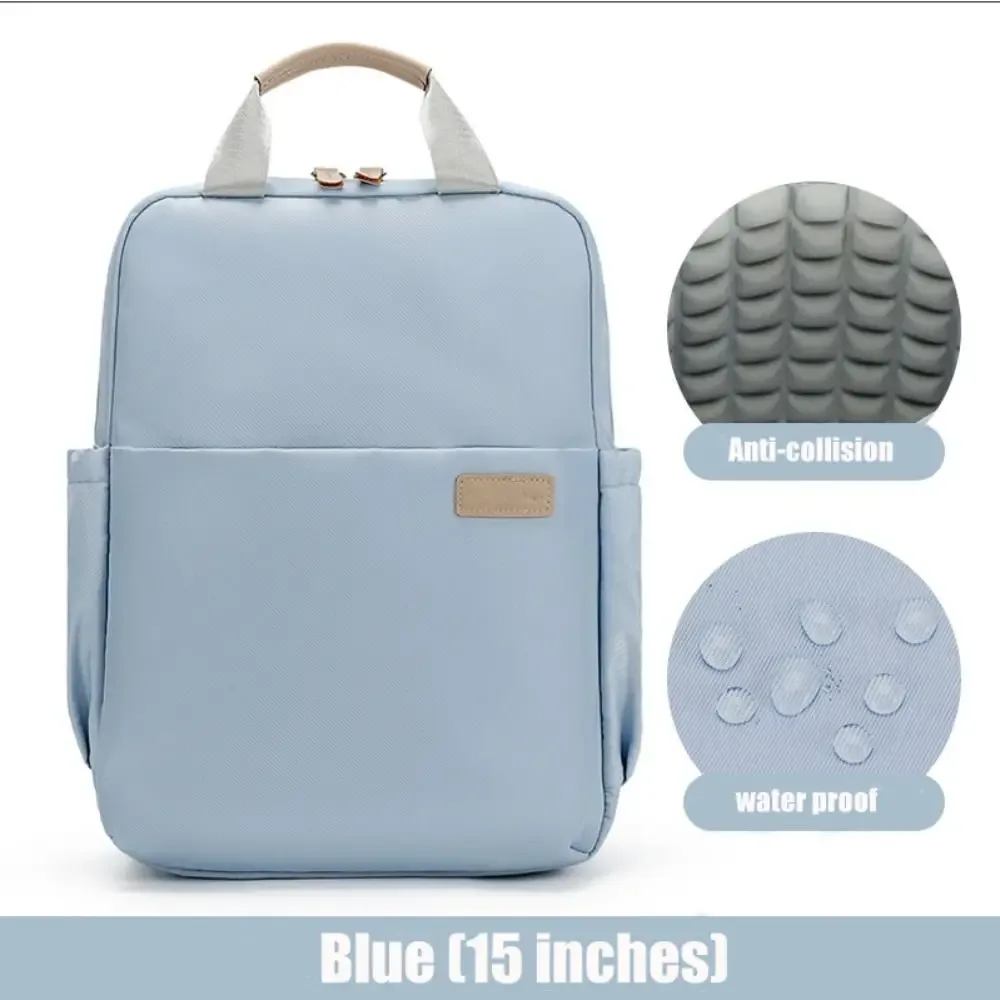 sac dos nylon bleu rose pâle noir antichoc imperméable poche téléphone épaules confortables usage voyage école