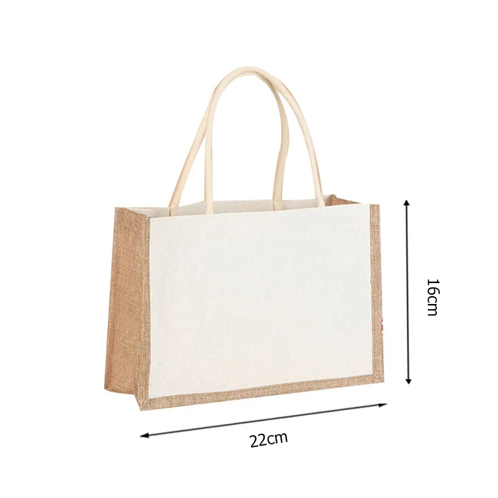 sac fourre-tout en toile de jute pour femme, sac à provisions réutilisable, sacs fourre-tout de grande capacité, sac à main à poignée supérieure, sac sous les bras, documents d'abonnés simples