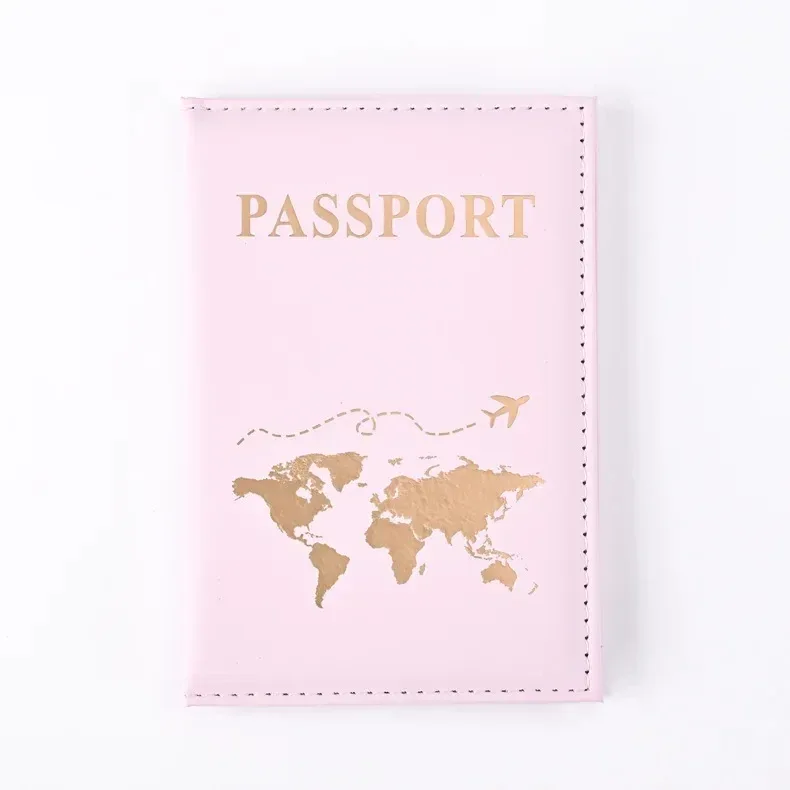 couverture de passeport de voyage pour femmes, motif marbre rose, sac porte-passeport, étuis de crédit, accessoires essentiels de protection pour billets fins