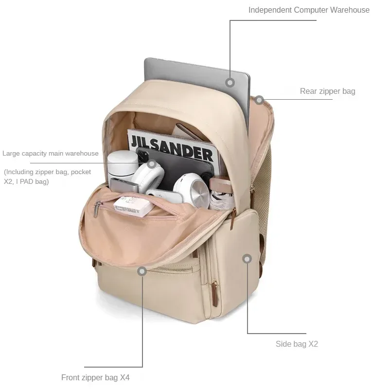 golf-sac à dos pour ordinateur portable pour femme, sac à dos tendance pour ordinateur, sacs à dos de loisirs pour étudiants, sacs d'école pour femme, 15 po, 6 po