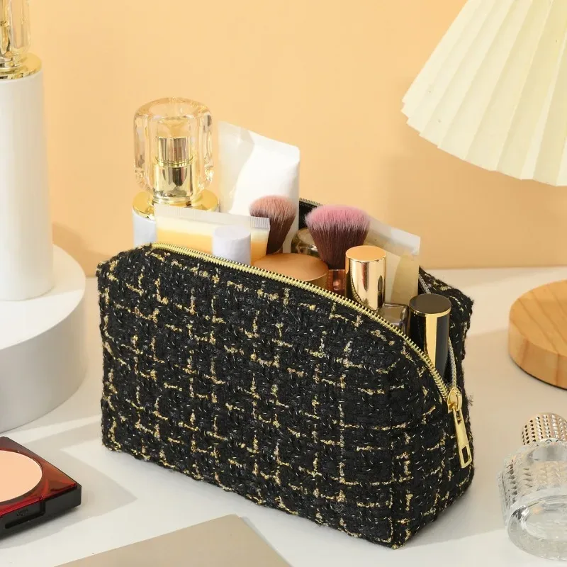 pochette de maquillage pour femmes, sac de rangement de cosmétiques, grande capacité, sac de rangement de produits de toilette de voyage portable, trousse à crayons pour étudiants