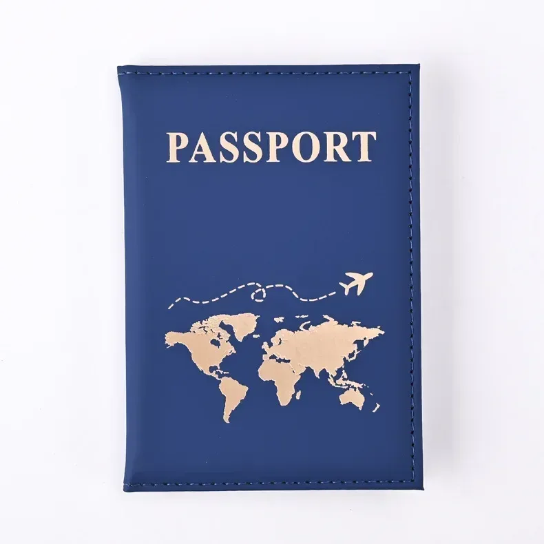 étui de voyage en cuir pu pour porte-passeport doré, pour femmes et hommes, couverture de carte de billet, accessoires de protection pour passeport