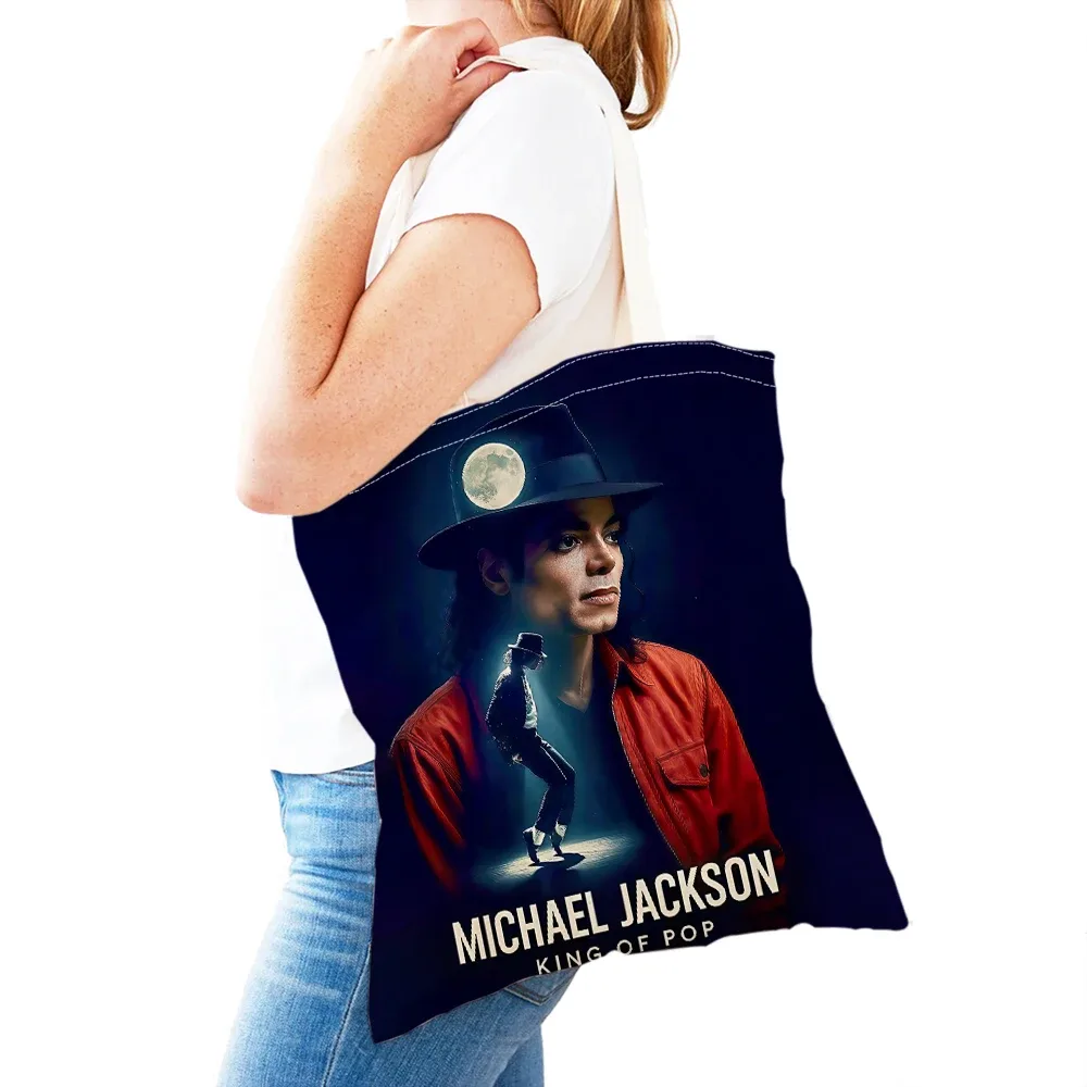 sacs à main michael jackson lady, double impression, super star, sac fourre-tout pour femme, léger, album, sac à main pour fille