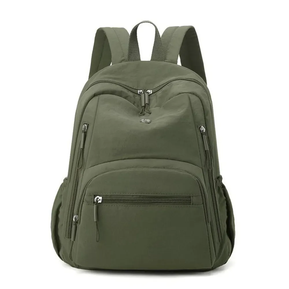 sac à dos décontracté en nylon grande capacité, léger et durable, pour l'école, les voyages, couleur unie, imperméable, pour ordinateur portable, idéal pour la gym