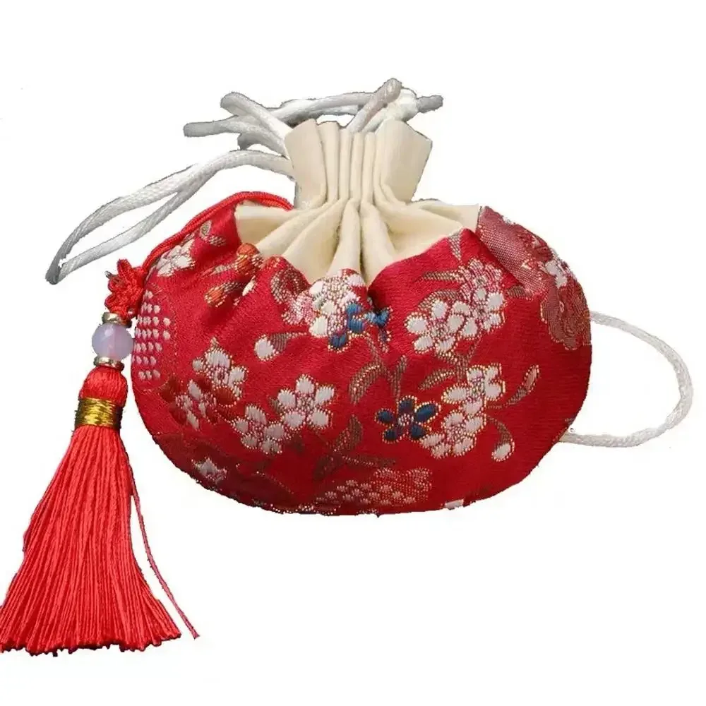 sac à main décoratif à motifs floraux pour femmes, pochette de rangement en poudre pour bijoux, style africain et chinois