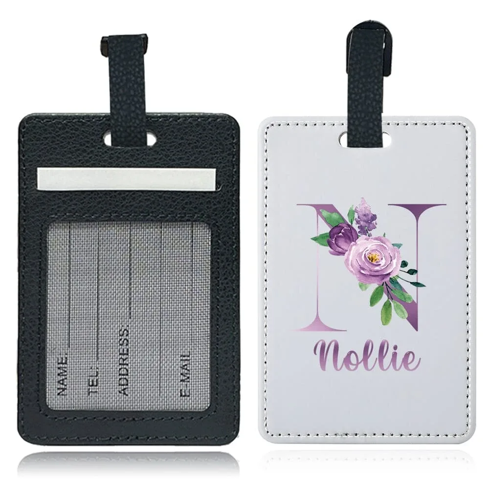 étiquette de bagage personnalisée en pu avec nom, porte-identifiant pour avion, porte-adresse pour valise, carte nominative, étiquette d'embarquement portable