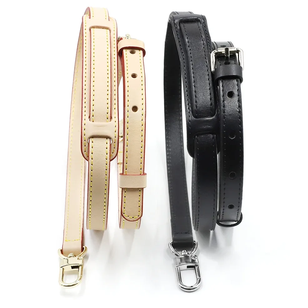 sangle de sac à bandoulière en cuir de vache de luxe, longue sangle réglable en cuir véritable, couleur noir beige, accessoires de ceinture pour sac féminin