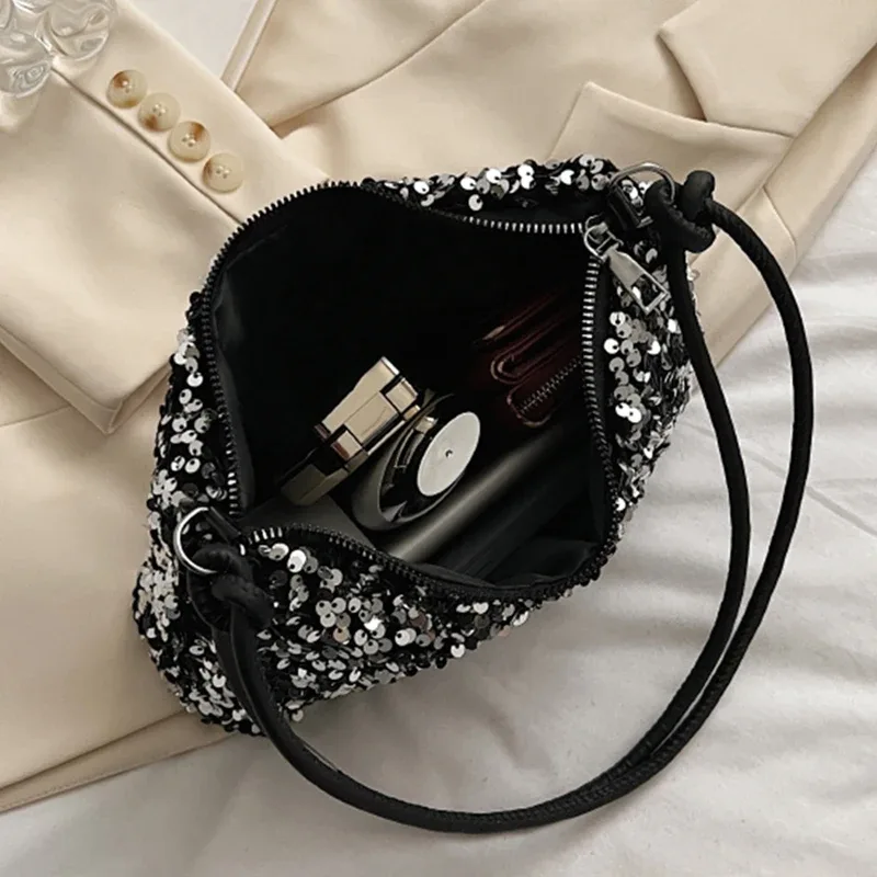 sac à main tendance et populaire pour femmes, de style coréen, orné de paillettes - petit sac polyvalent à porter à l'épaule