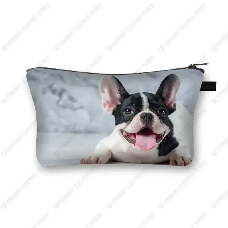 sacs à cosmétiques imprimés chien carlin 3d, motif pékinois mignon pour trousse de maquillage, organisateur nécessaire pour femmes, mini sac à main de voyage