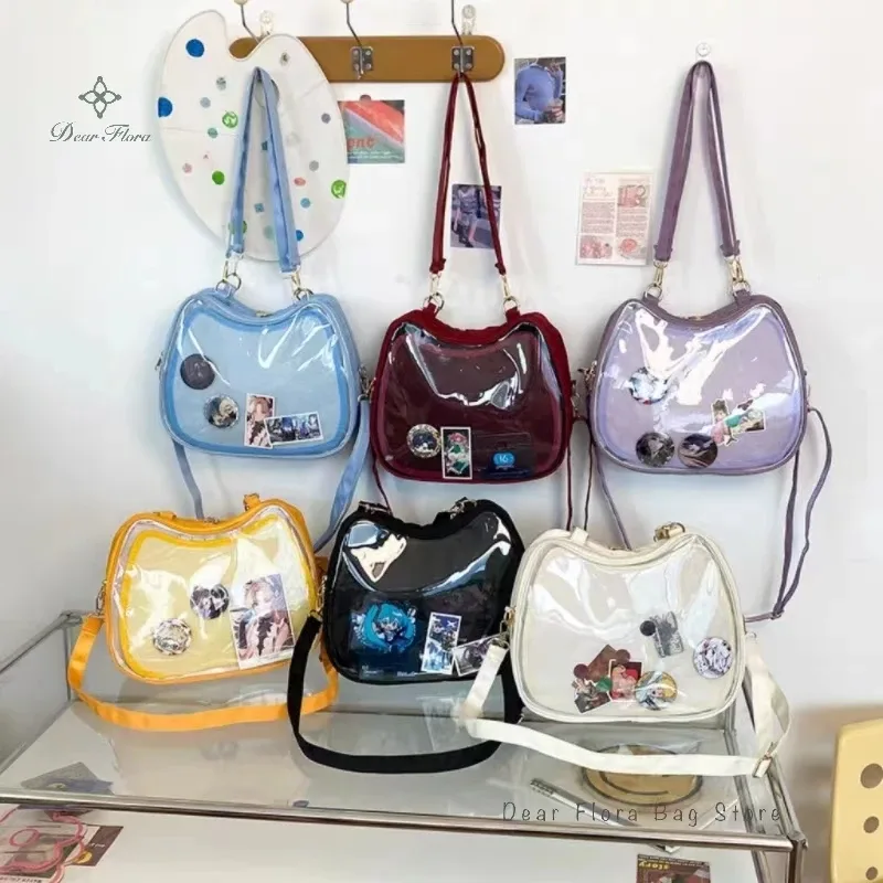 sac à bandoulière y2k sweet cute cat ita pour filles, sacs à bandoulière populaires, uniforme jk initié, affichage transparent, sacs à main pour étudiants, nouveau