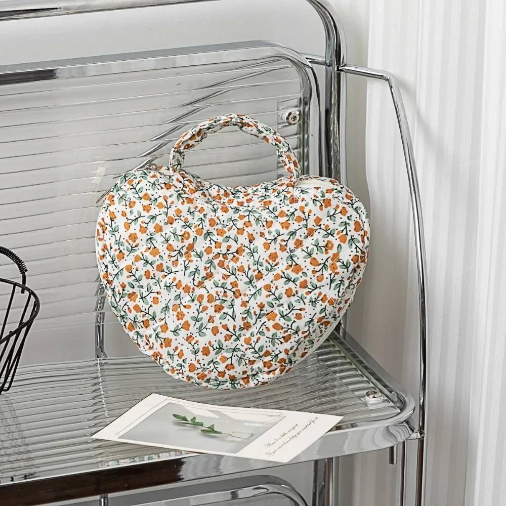 trousse de maquillage de grande capacité, sac à cosmétiques en coton matelassé à fleurs, sac à main de rangement portable, trousse de toilette de voyage, organisateur de sac de toilette
